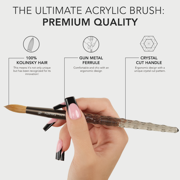 Acrylic Nail Brush 100% Pure Kolinsky Acrylic Brushes Size 16 Nail