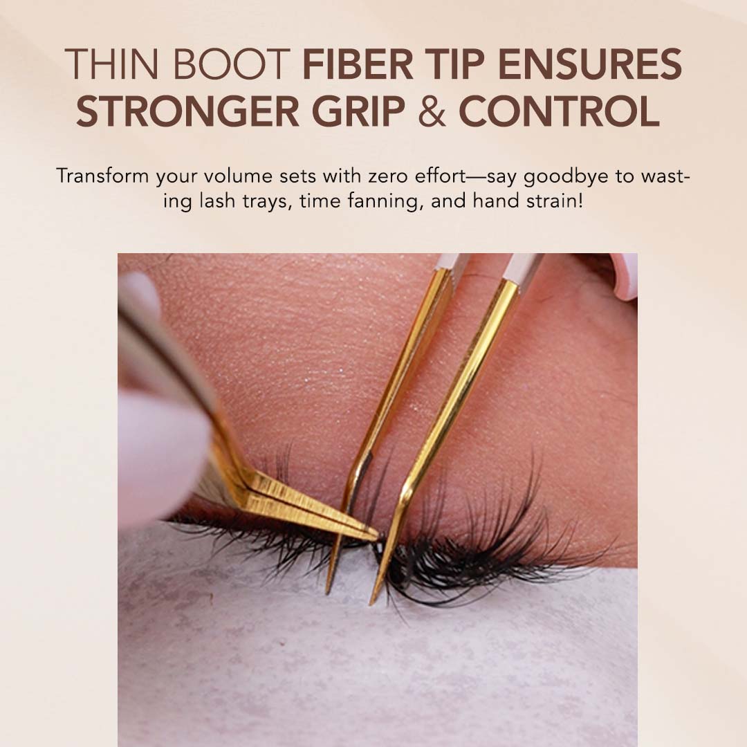 Thin Boot Tweezer Fiber Grip - Tan