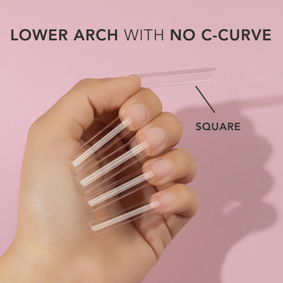 Non C-Curve Nail Tips XXL - Square Clear
