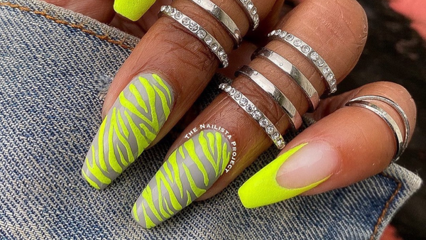 gel nails using bright nail colors