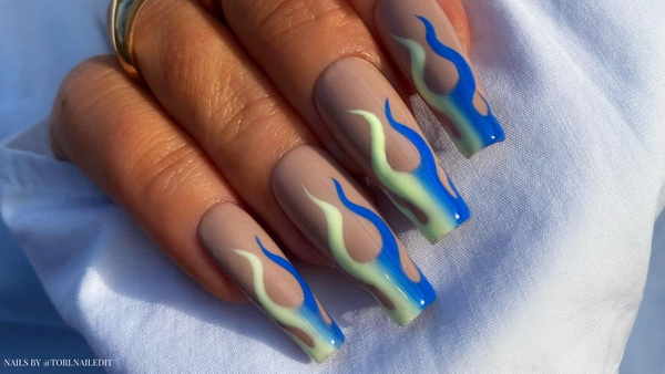 ombre fire nail designs