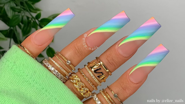 rainbow nail art idea