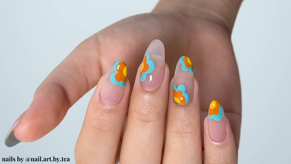retro flower nails