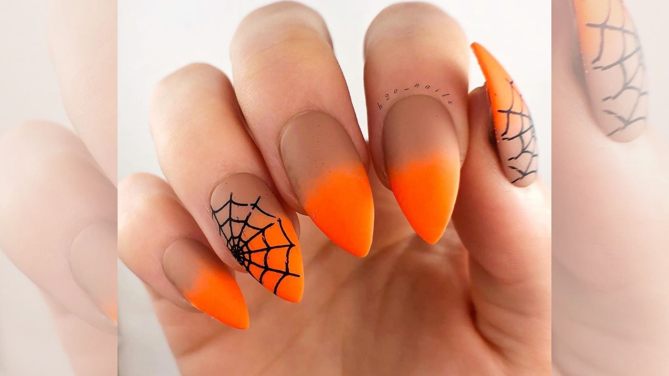 orange halloween nails