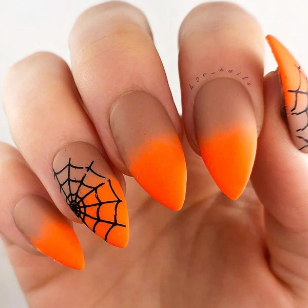 orange halloween nail designs