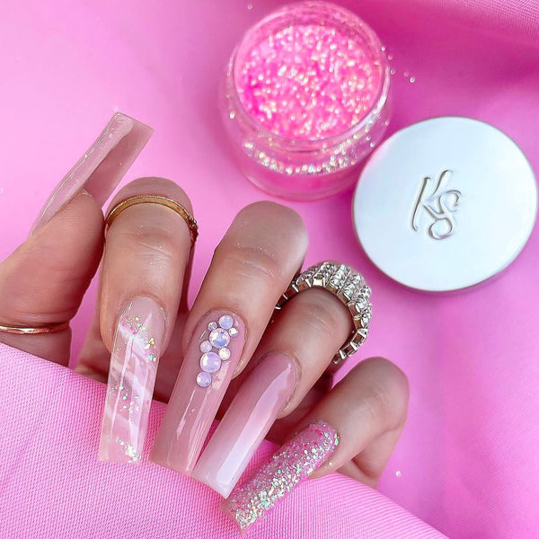 pink marble nails