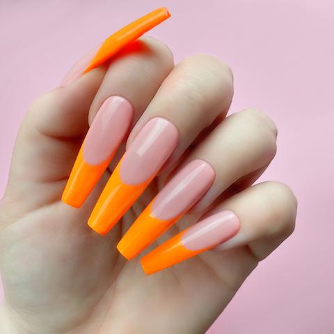 orange french tip summer nails