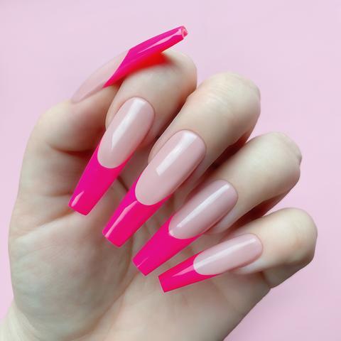 pink french tip summer nails