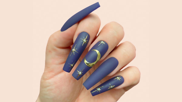 blue fall nail designs