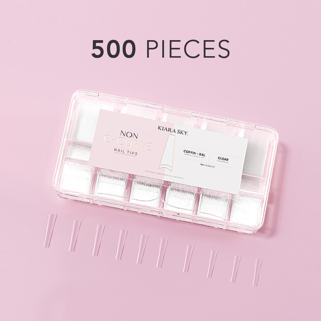 Non C-Curve Nail Tips XXL - Coffin Clear