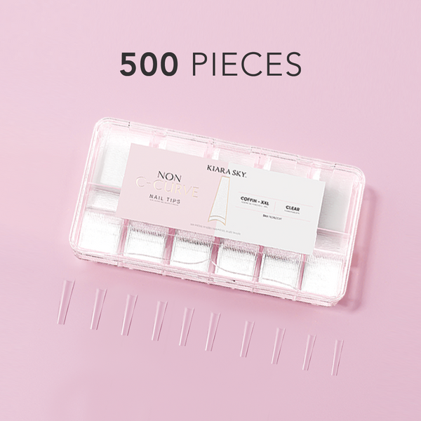 Non C-Curve Nail Tips XXL - Coffin Clear