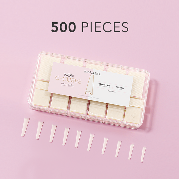 Non C-Curve Nail Tips XXL - Coffin Natural