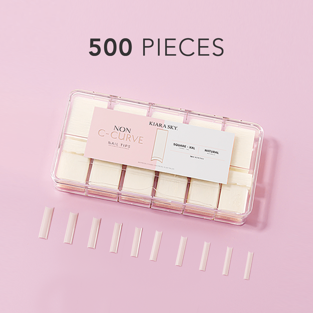 Non C-Curve Nail Tips XXL - Square Natural