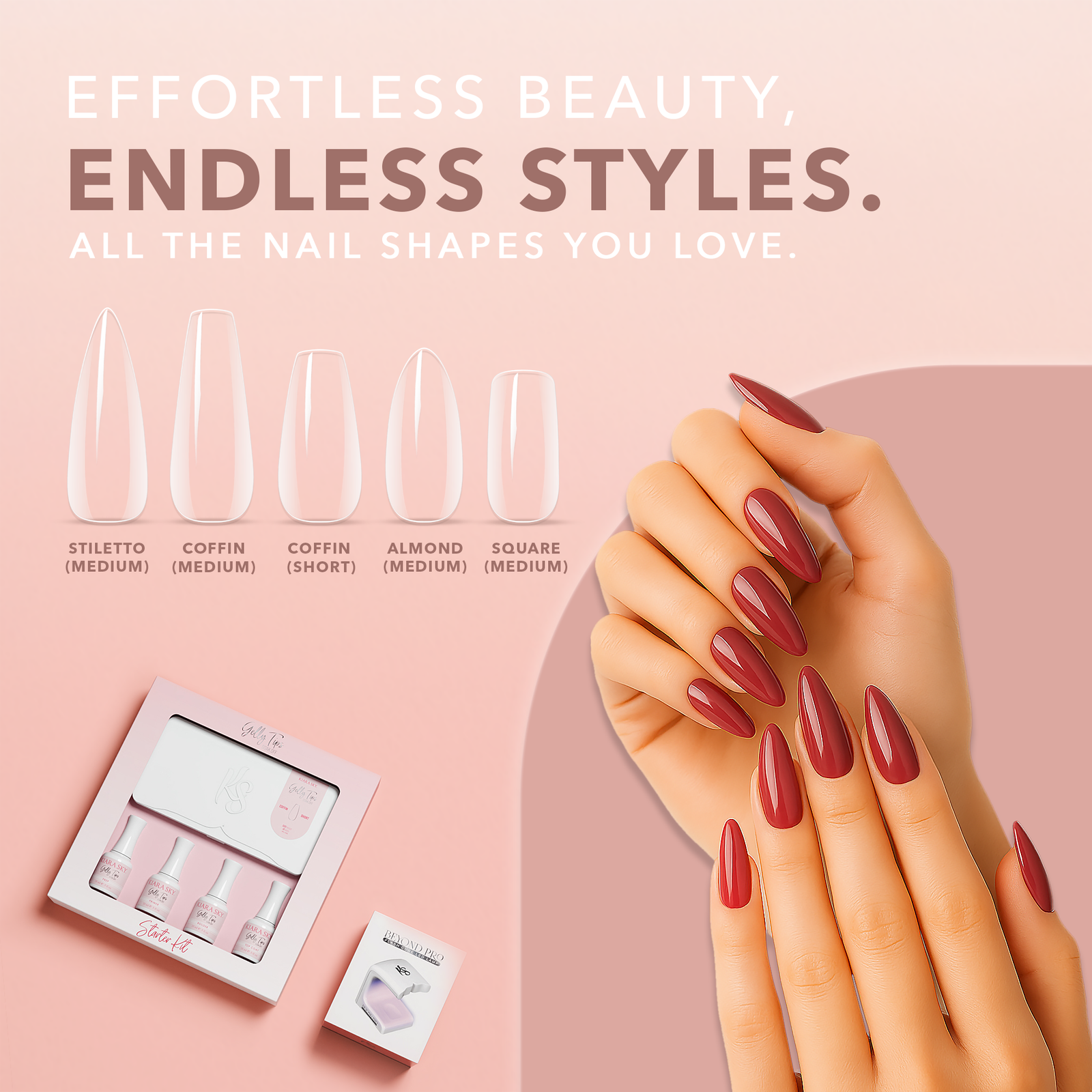 Almond Medium | Gelly Tips Kit | Kiara Sky