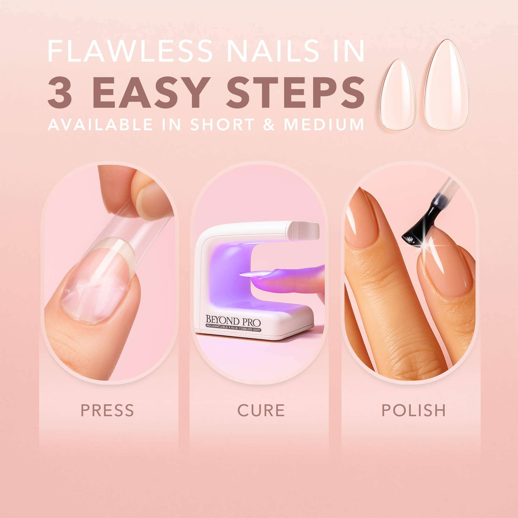 GELLY TIPS STARTER KIT - Almond Short