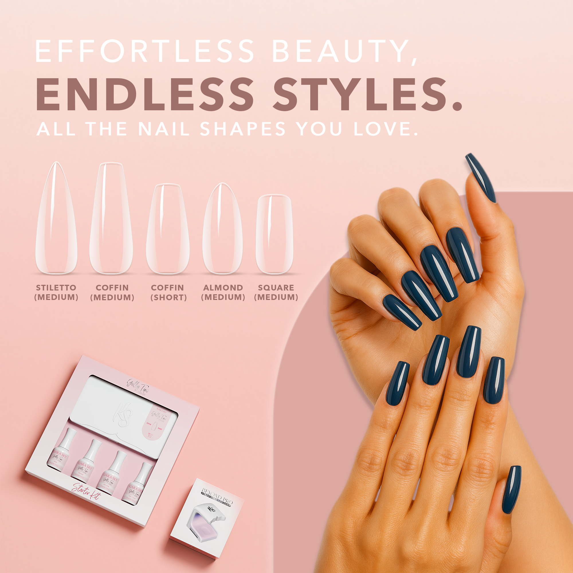 GELLY TIPS STARTER KIT - Coffin Long