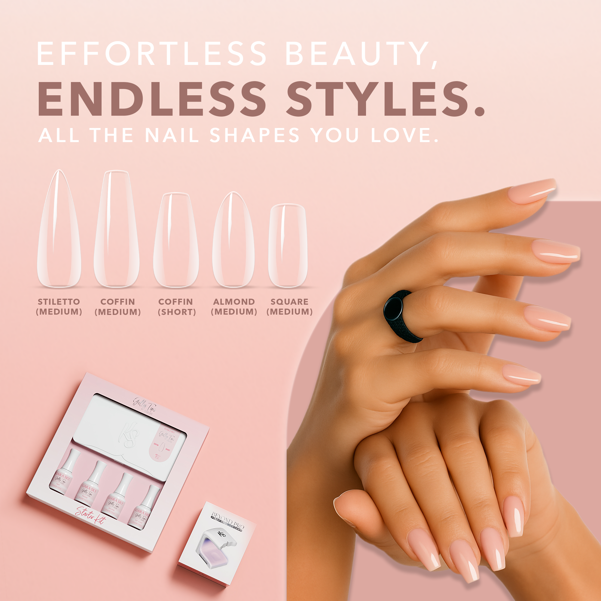 GELLY TIPS STARTER KIT - Coffin Short