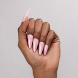 La La Love! cover acrylic powder applied to dark-skinned hand