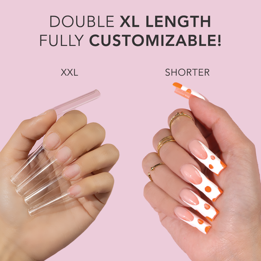Non C-Curve Nail Tips XXL - Coffin Natural