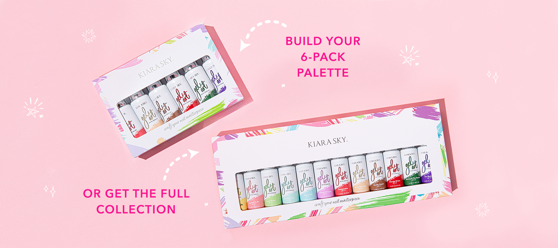 Full collection and 6-pack of Kiara Sky gel art