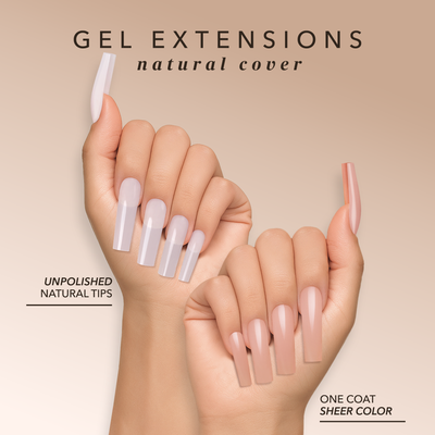 Square Long | Natural Gel Extensions