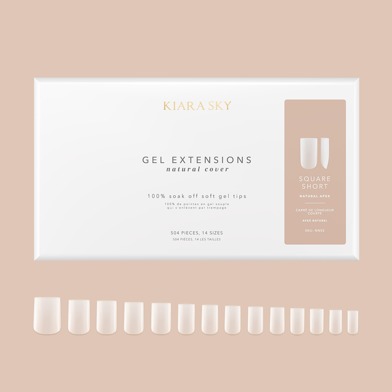 Square Gel Nail Extensions – Short Natural Soft Gel Tips | Kiara Sky