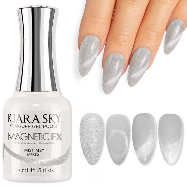 Kiara Sky MagneticFx Mist Me Gel Polish with different designs with magnet