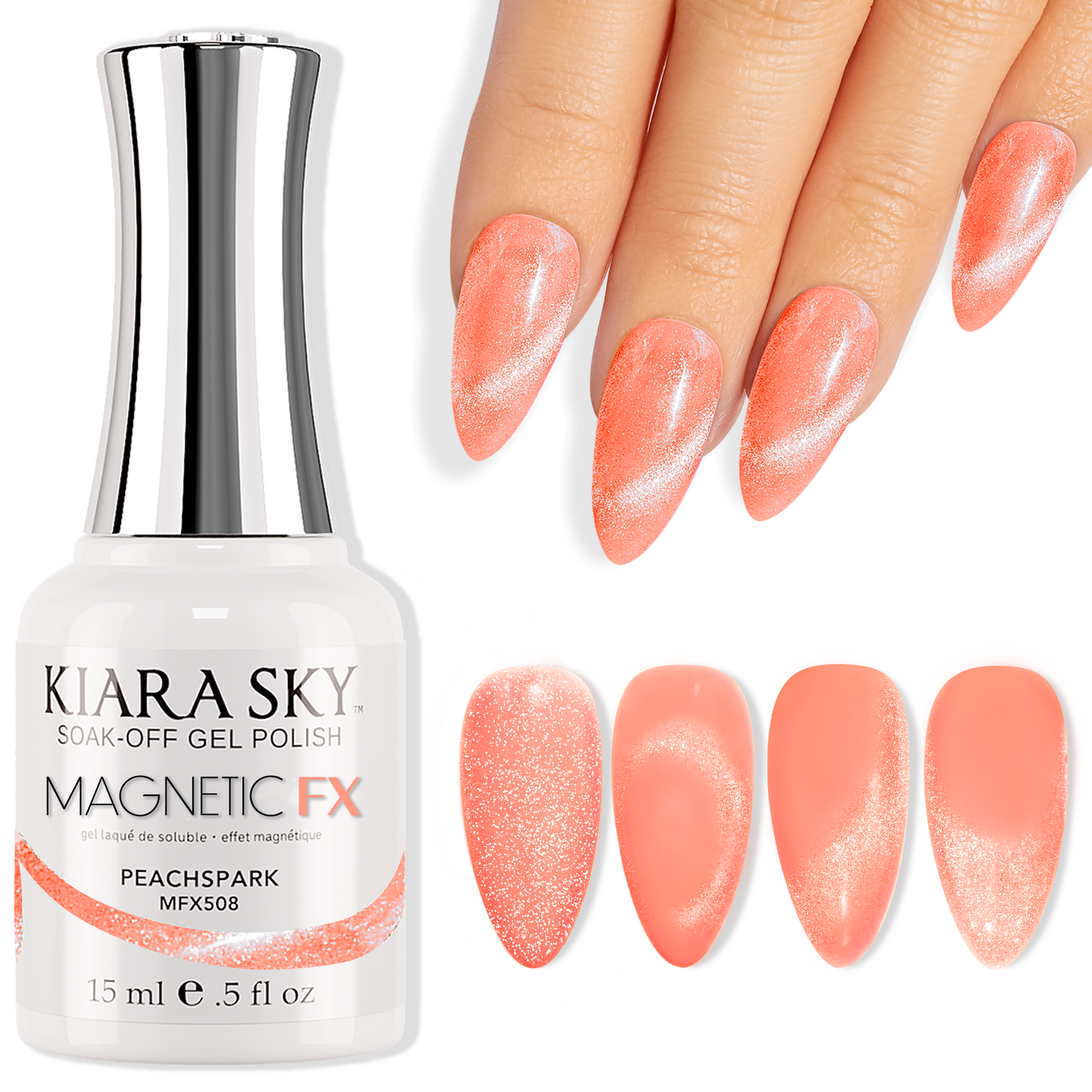Peachspark | MagneticFX Gel Polish | Kiara Sky