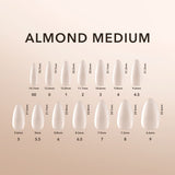 Kiara Sky Natural Gel Extensions Almond Medium Size Chart
