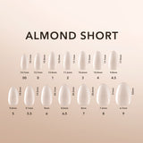 Kiara Sky Natural Gel Extensions Almond Short Size Chart