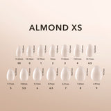 Kiara Sky Natural Gel Extensions Almond XS Size Chart