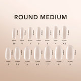 Kiara Sky Natural Gel Extensions Round Medium Size Chart