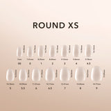 Kiara Sky Natural Gel Extensions Round XS Size Chart