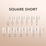 Kiara Sky Natural Gel Extensions Square Short Size Chart