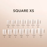 Kiara Sky Natural Gel Extensions Square XS Size Chart