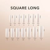 Kiara Sky Natural Gel Extensions Square Long Size Chart