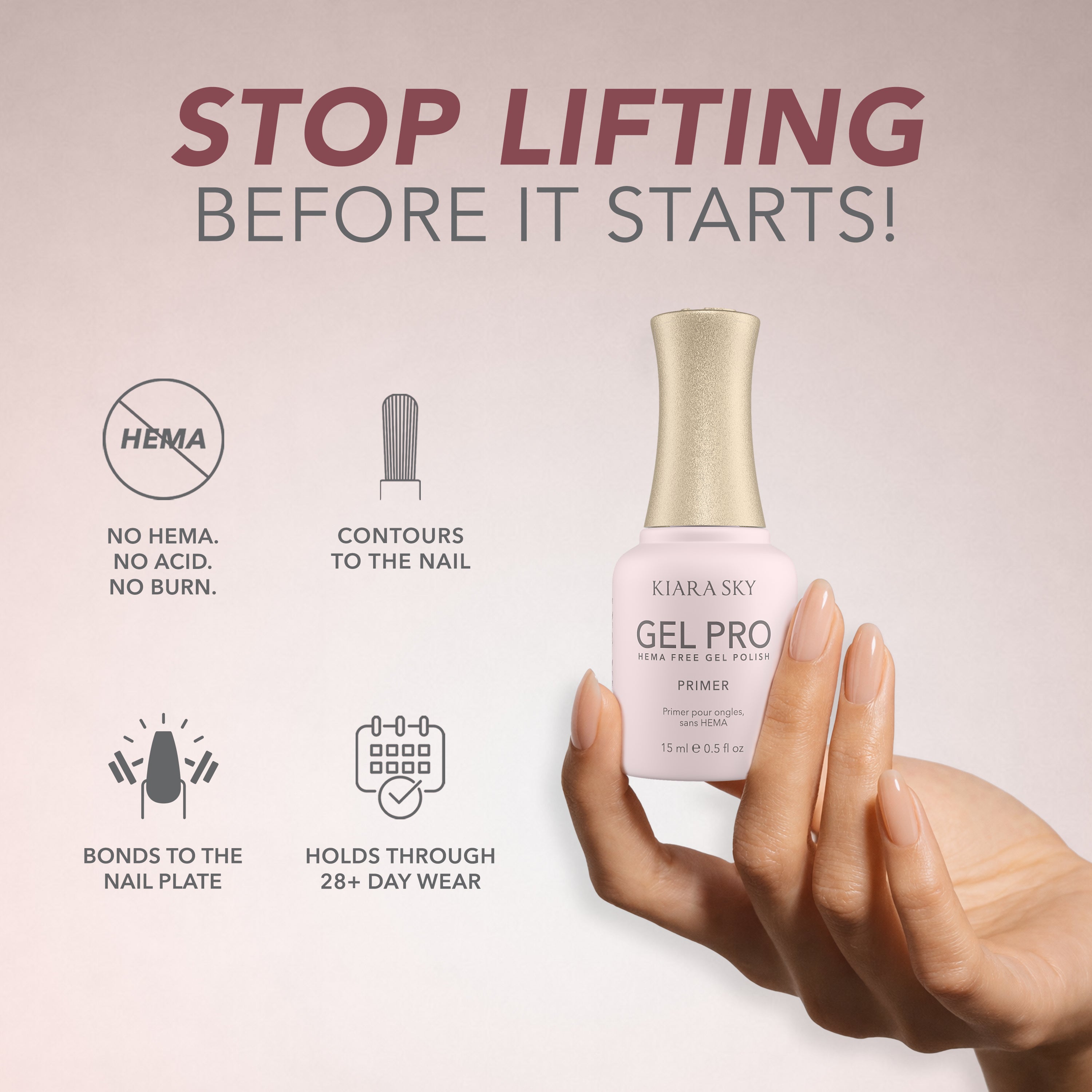 Kiara Sky Gel Pro Primer - Stop lifting before it starts