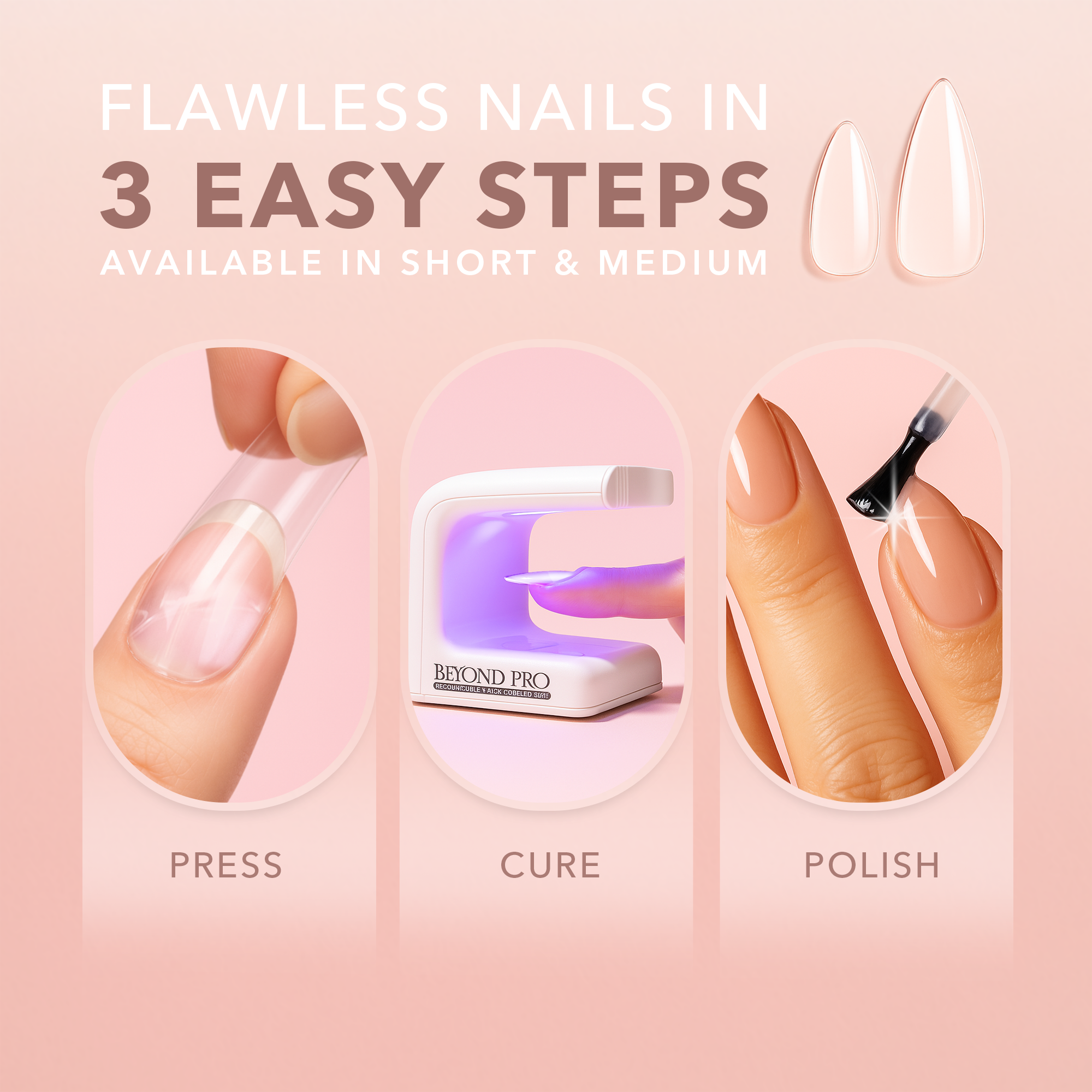 GELLY TIPS STARTER KIT - Stiletto Short