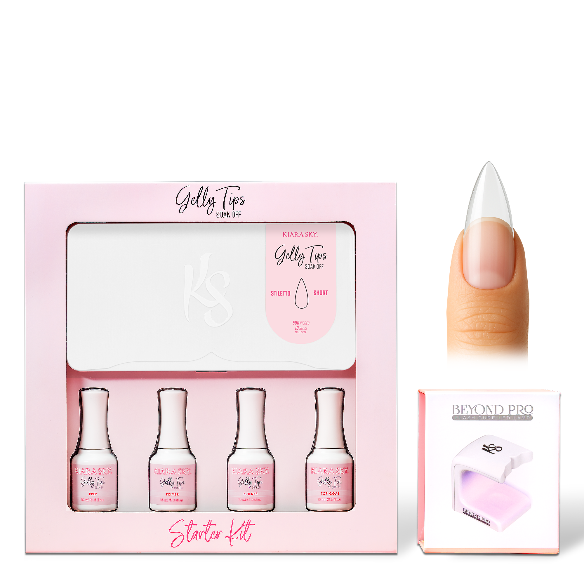 GELLY TIPS STARTER KIT - Stiletto Short
