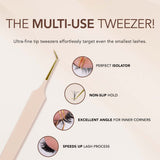 Thin 45° Angle Fiber Grip Tweezer - Tan