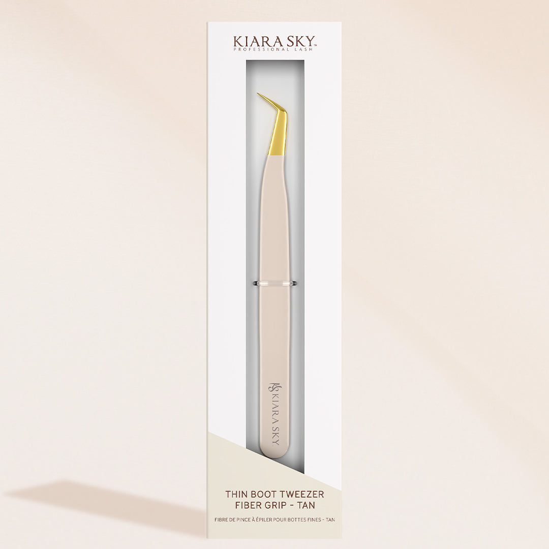 Thin Boot Tweezer Fiber Grip - Tan