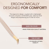 Thin Boot Tweezer Fiber Grip - Tan