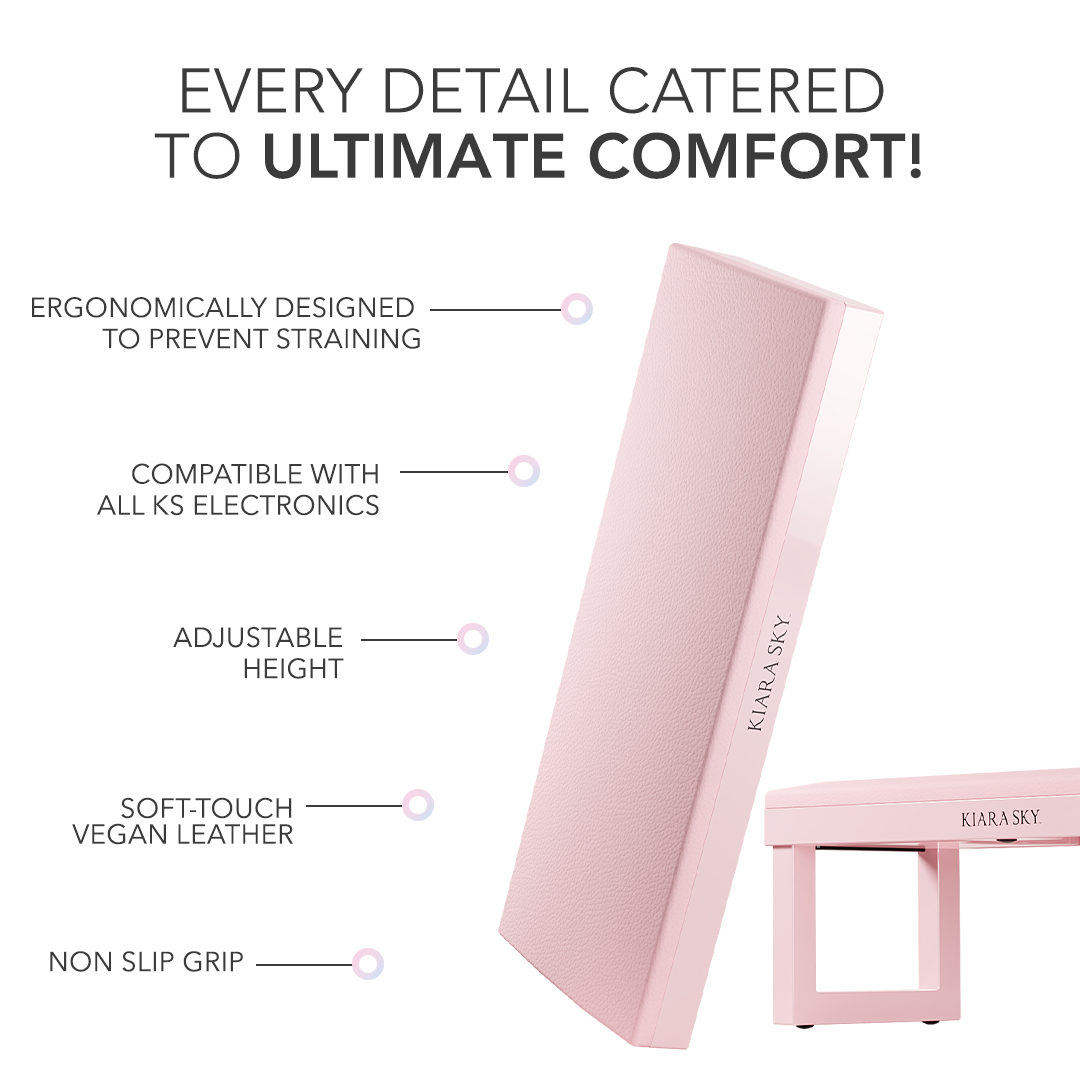Kiara Sky Professional Nail Arm Rest features