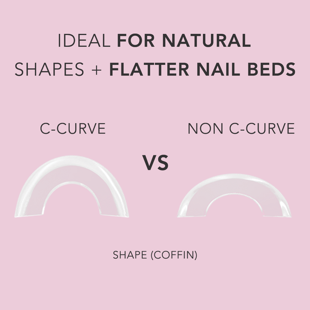Non C-Curve Nail Tips XXL - Coffin Clear