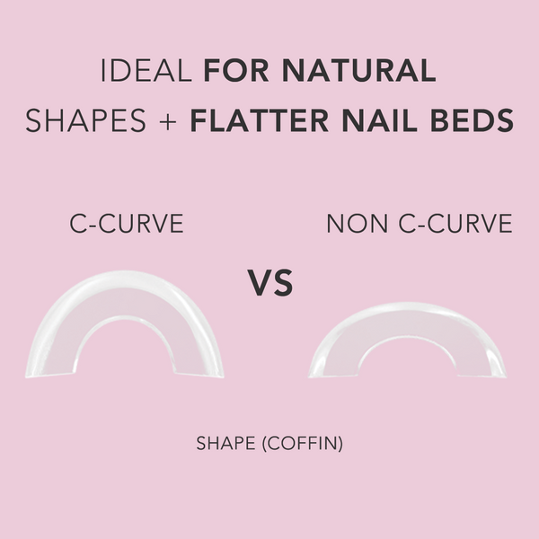 Non C-Curve Nail Tips XXL - Coffin Clear