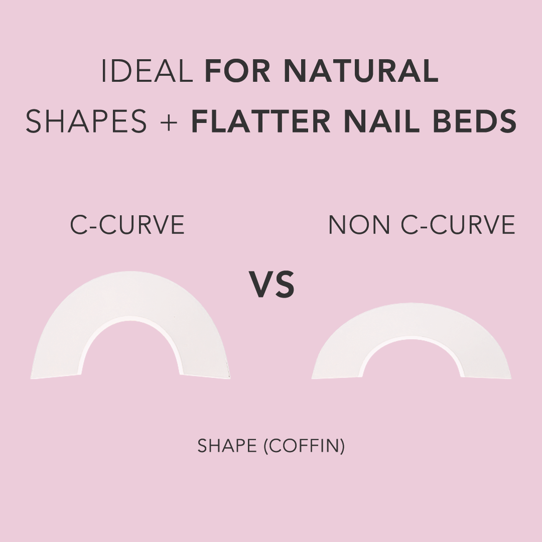 Non C-Curve Nail Tips XXL - Coffin Natural