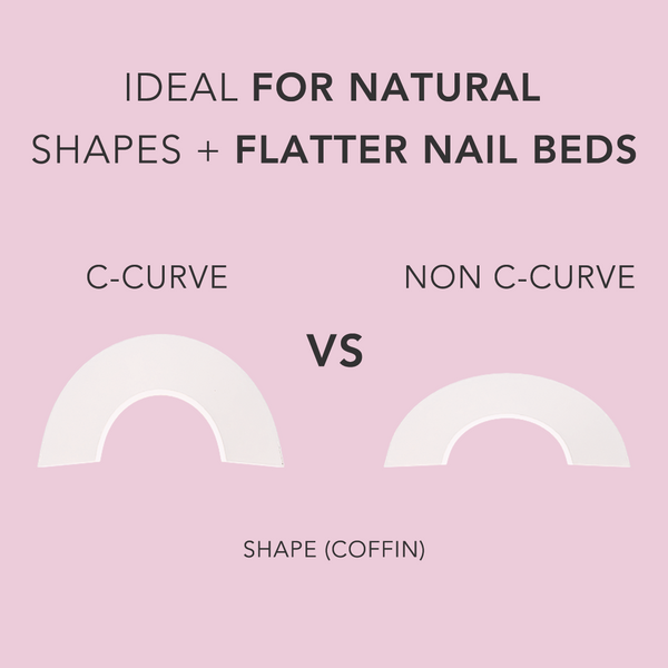 Non C-Curve Nail Tips XXL - Coffin Natural