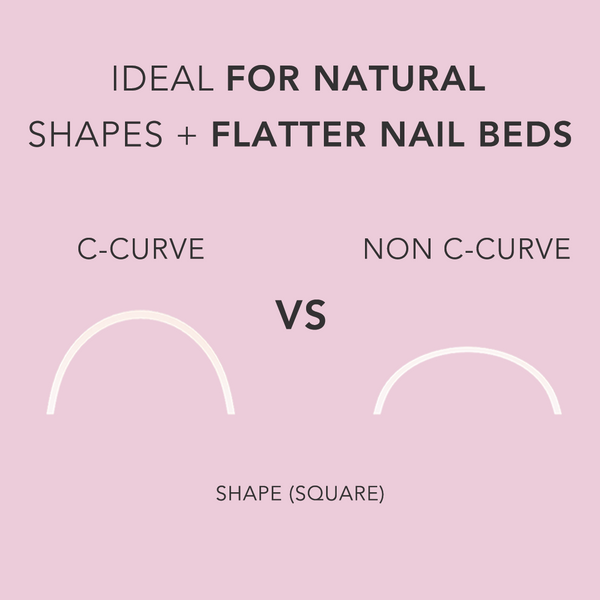 Non C-Curve Nail Tips XXL - Square Natural