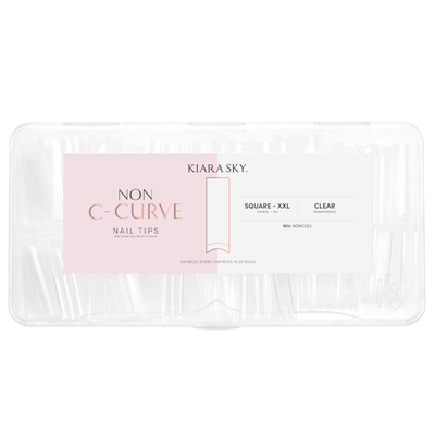 Non C-Curve Nail Tips XXL - Square Clear