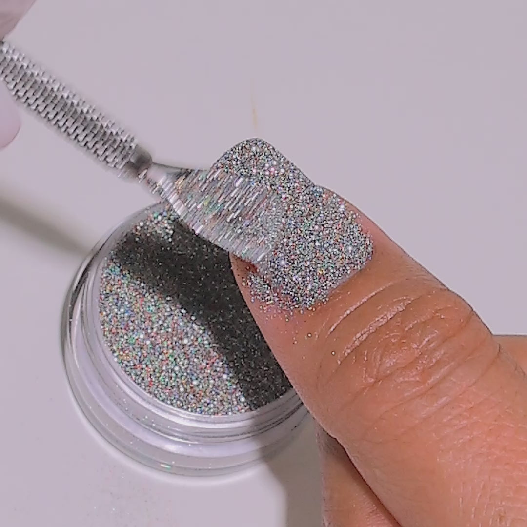 Mystic glitter applied to nails